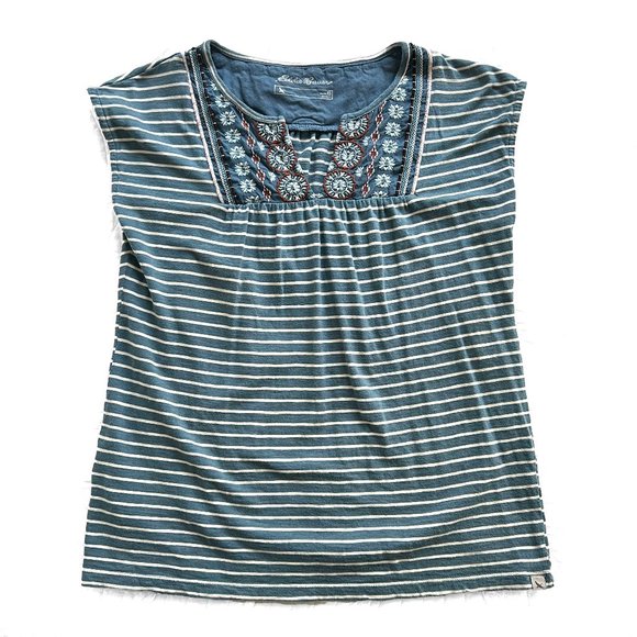 Eddie Bauer Tops - Eddie Bauer Embroidered Sleeveless Cotton Top, XS